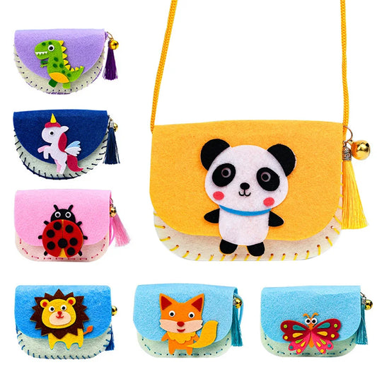 DIY Shoulder Bag Non-woven Fabric Sewing Kits Kids Handmade Needle Peaceful Pleasures Health and Wellness