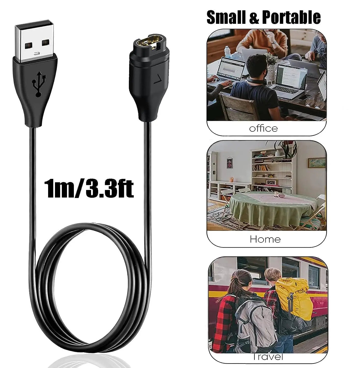 For Garmin Fenix 8 5 5S 5X Plus 6 6S 6X Pro 7 Charger USB-C Charger Smartwatch Charger Cable Replacement Charger 3.3ft Peaceful Pleasures Health and Wellness
