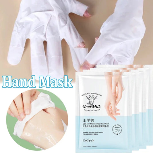 5 Pairs Goat Milk Hand Mask skincare Nourishing Moisturizing Whitening Exfoliating Remove Dead Skin Hands Skin Care Products Peaceful Pleasures Health and Wellness Default Title
