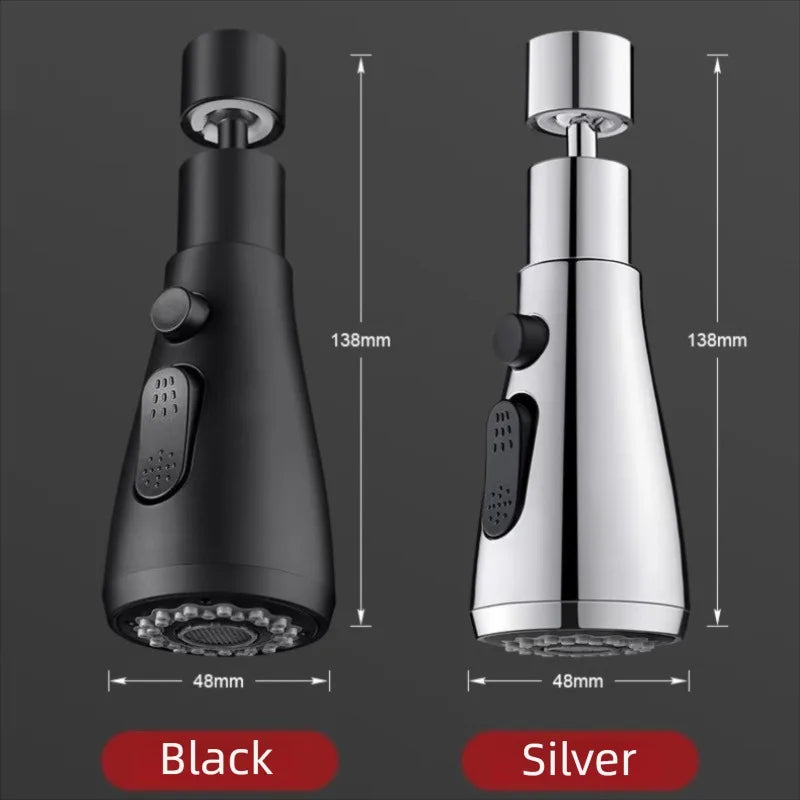 2 In 1 Kitchen Faucet Extender Universal 720° Rotate Pull Out Kitchen Tap Multi-mode Strong Flushing Booster Kitchen Accessories Peaceful Pleasures Health and Wellness