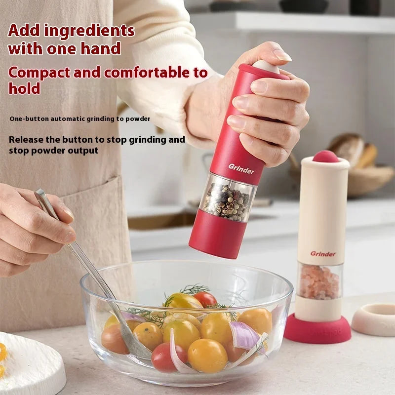 New Electric Pepper Grinder for Kitchen Freshly Ground Seasoning Sea Salt Pepper Powder Black Pepper Ground Bottle Household Use Peaceful Pleasures Health and Wellness