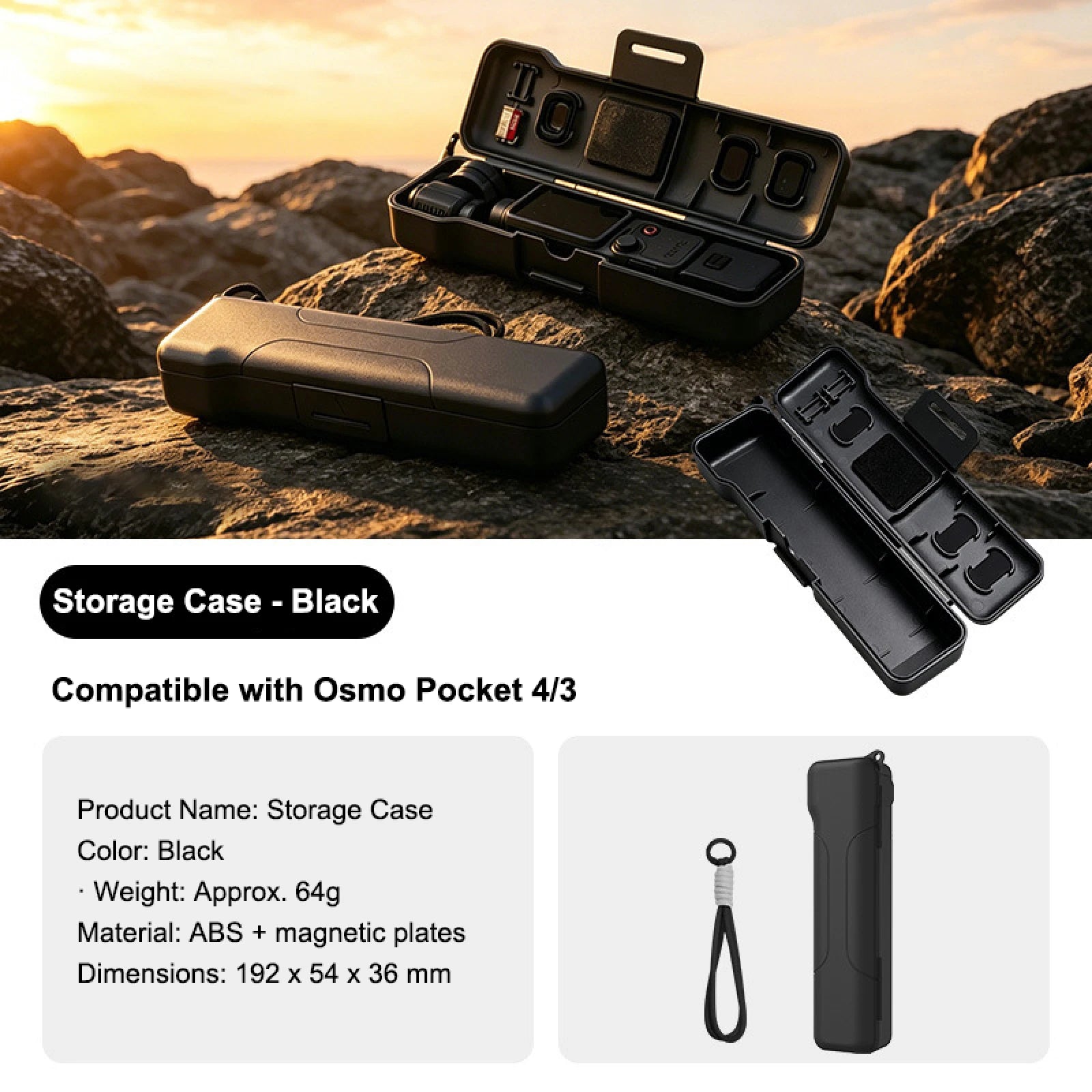 Hard Carrying Case For DJI Osmo Pocket 4/3 With Magnetic Filter Holder For 3 Filters Dual SD Card Slots Shockproof Anti Scratch Peaceful Pleasures Health and Wellness