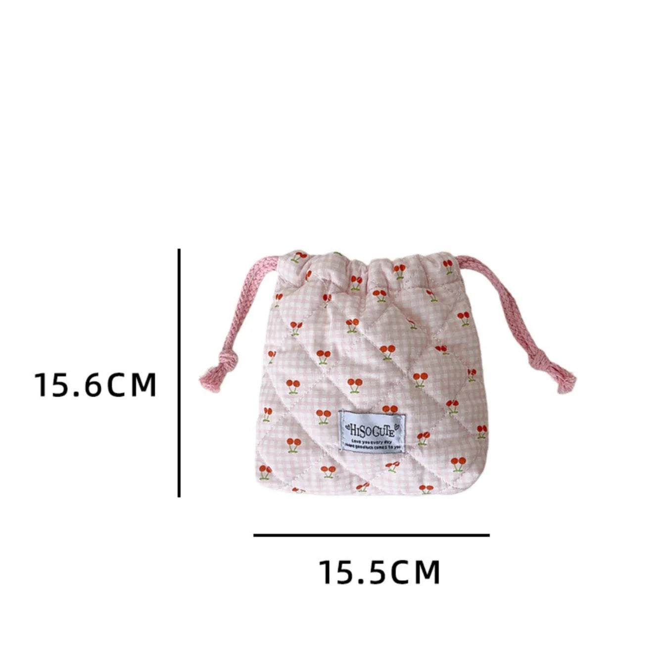 Quilted Drawstring Makeup Bag – Cute Travel Toiletry Pouch