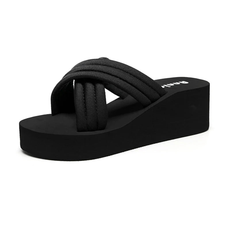 Women's Platform Wedge Flip Flops – Lightweight Non-Slip Sandals