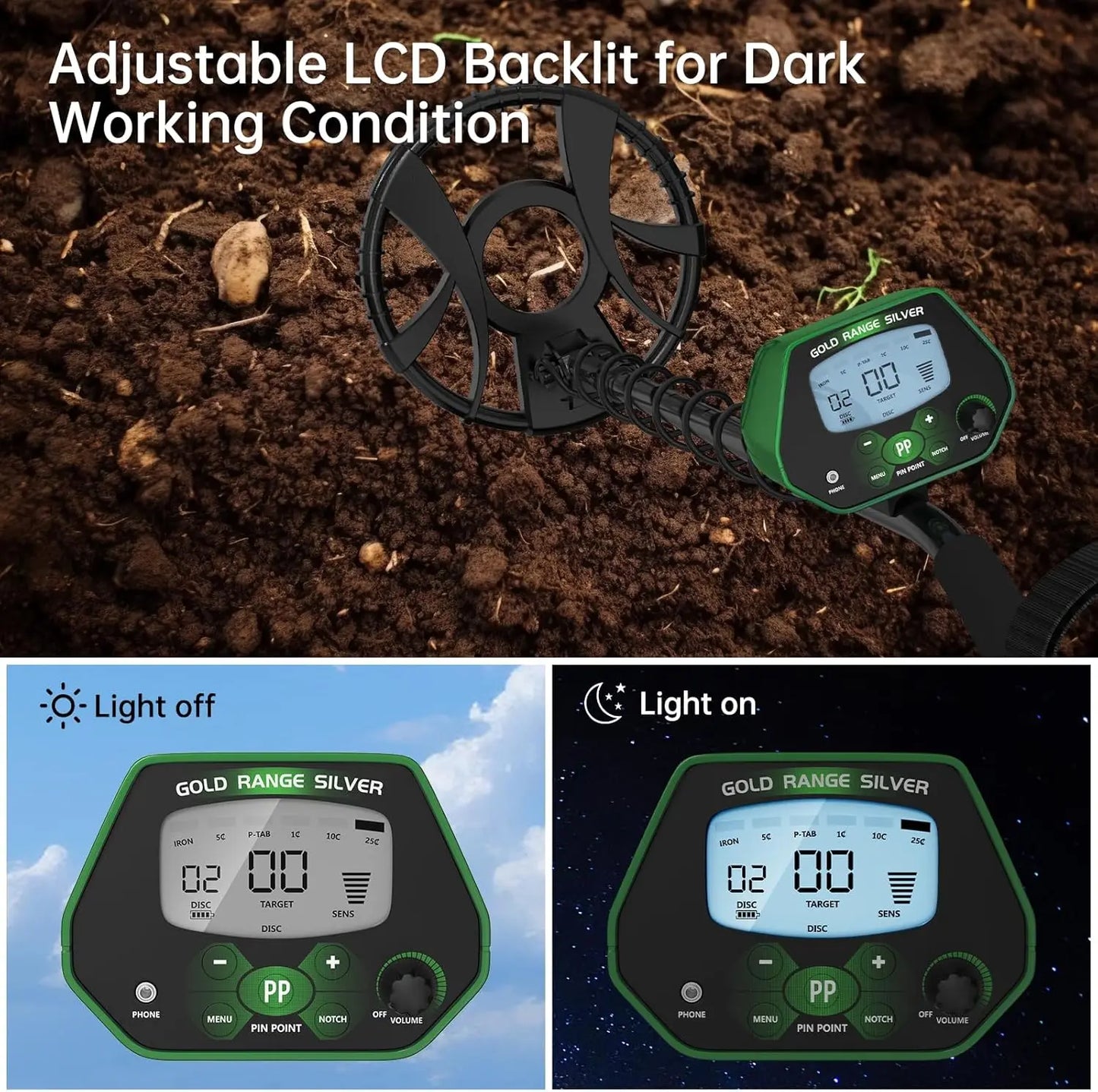 Hot Sell Protable MD1037 underground metal search LCD display highly sensitive metal detector Peaceful Pleasures Health and Wellness