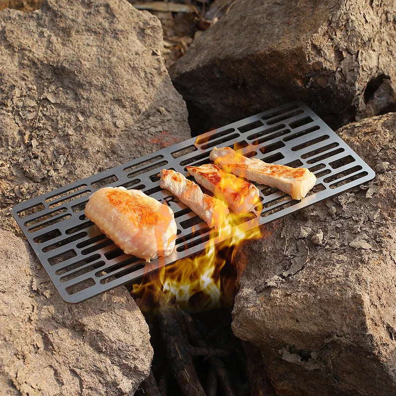 304 Stainless Steel Portable BBQ Grill Plate | Camping Cookout BBQ Grill Plate Peaceful Pleasures Health and Wellness
