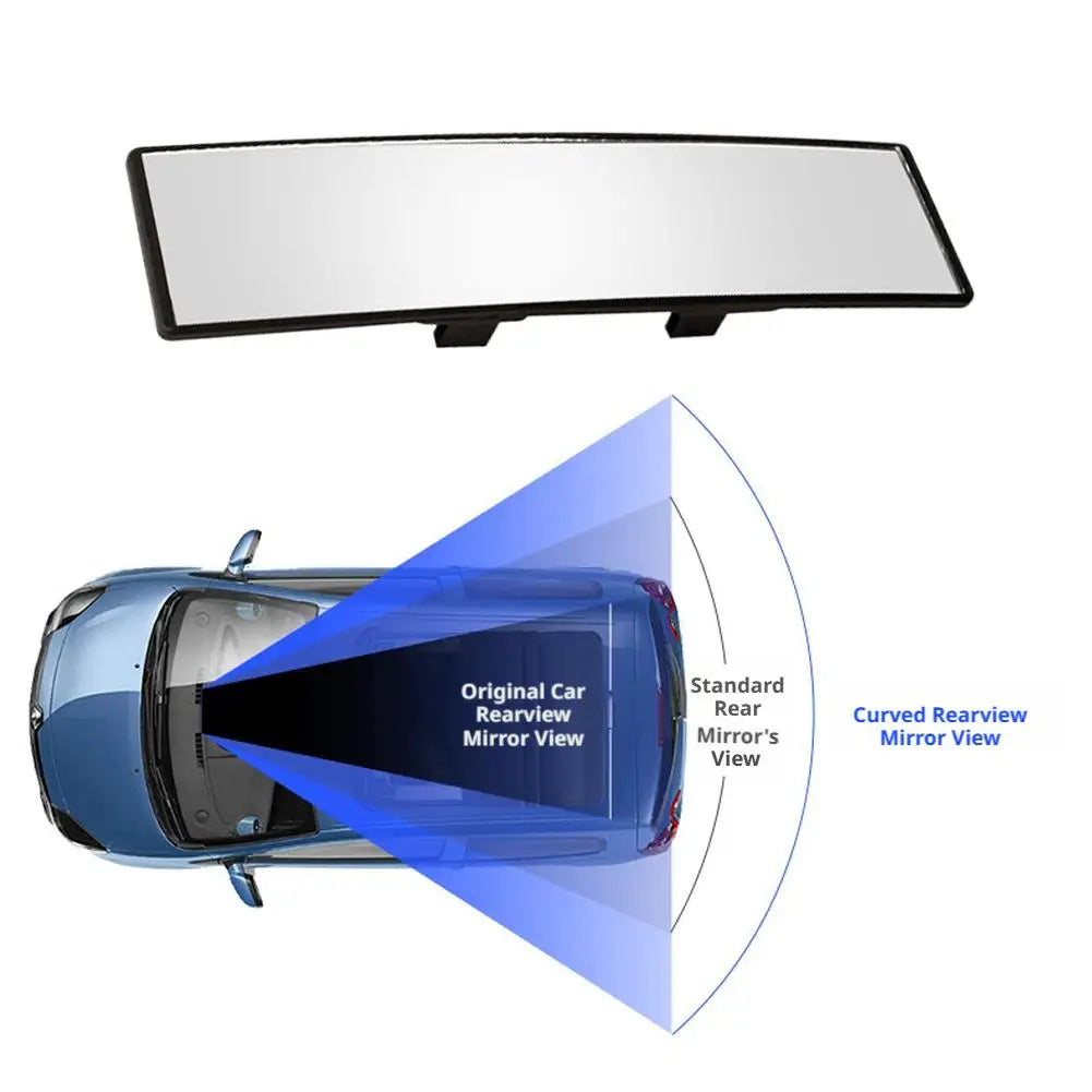 Car Interior Curved Rearview Mirror Increase Vision Field Reduce Blind Spots Universal Car Anti-glare Panoramic Rearview Mirror Peaceful Pleasures Health and Wellness