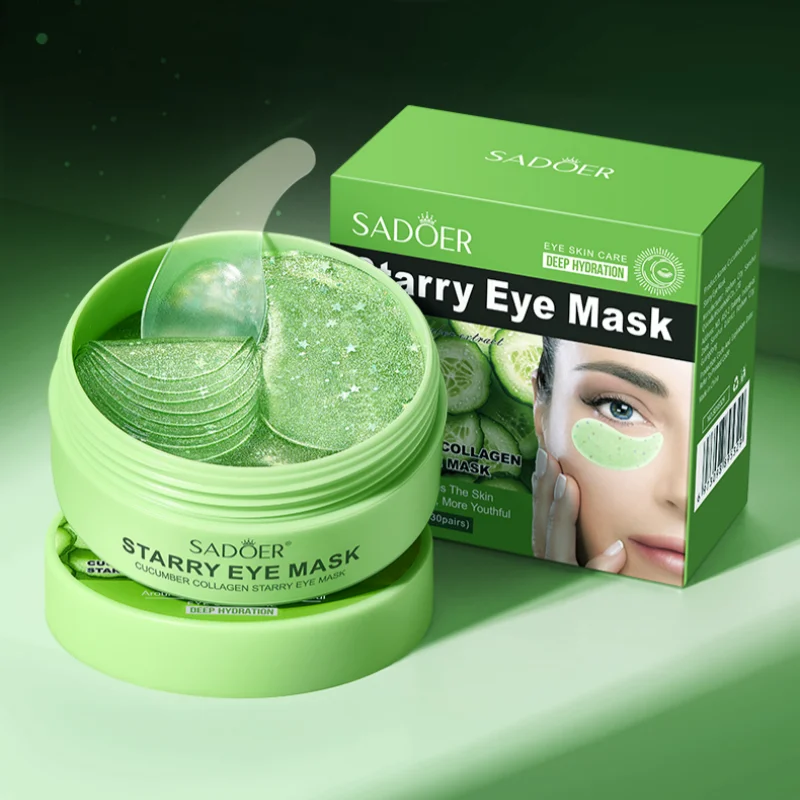 SADOER Cucumber Collagen Eye Mask Patches 60pc – Hyaluronic Acid