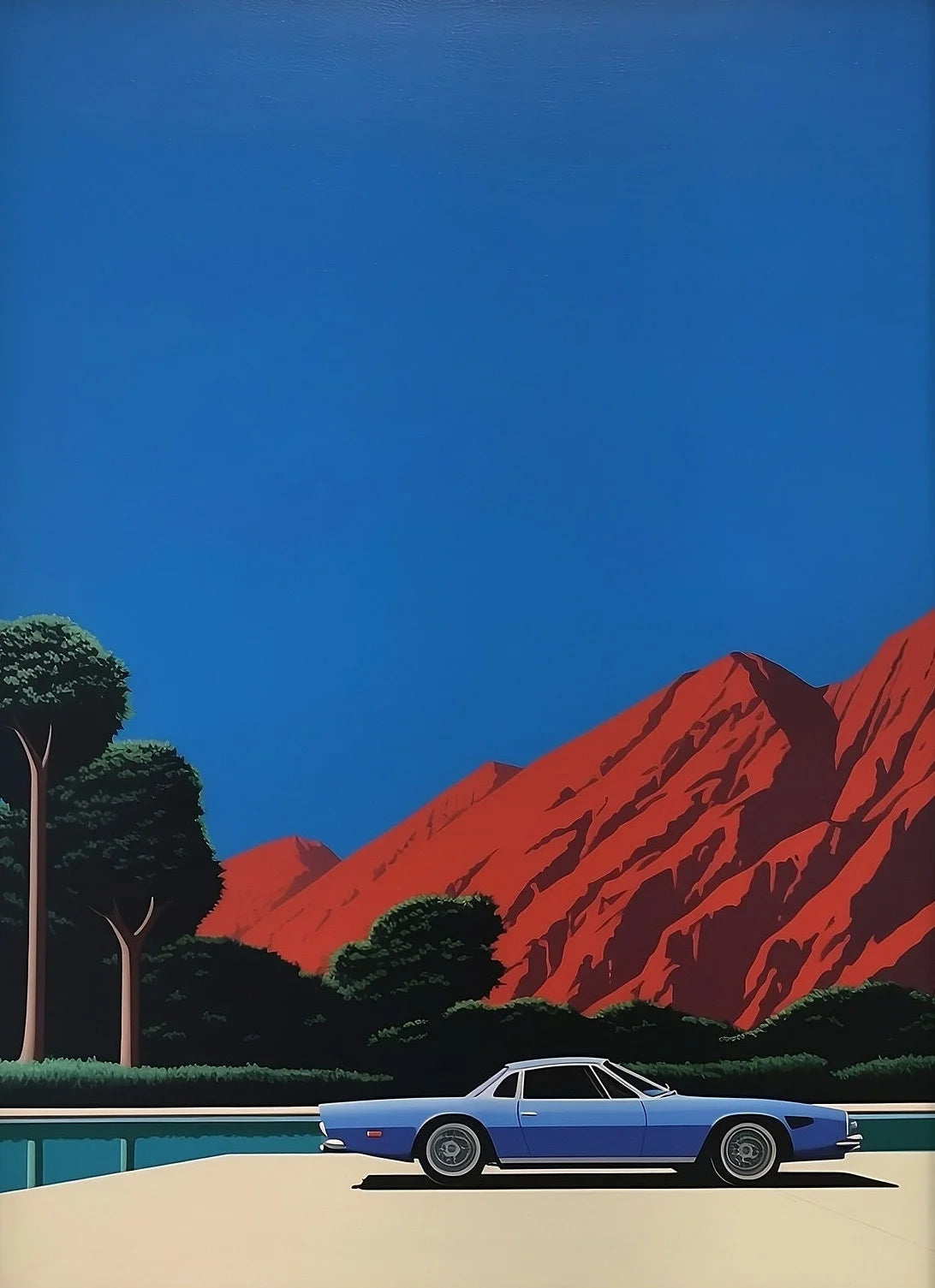 Vintage Hiroshi Nagai Pop Poster Retro 80's Beach Summer Pool Surrealism Canvas Painting Wall Art for Living Room Home Deco Peaceful Pleasures Health and Wellness 6 50x70cm Unframed