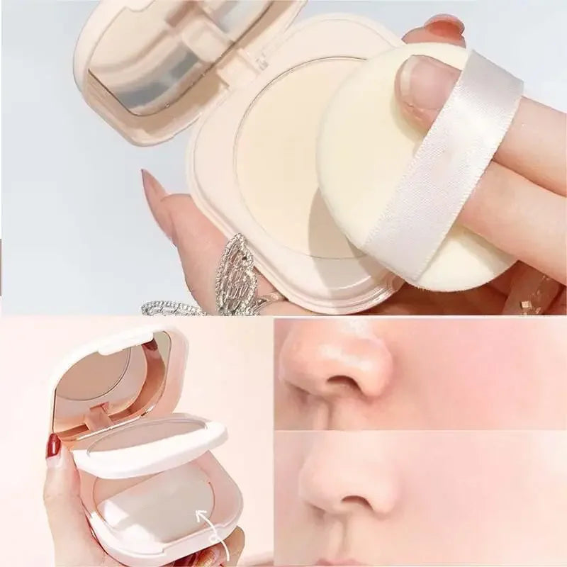 Setting Powder Oil Control Makeup Setting Brightening Skin Tone Setting Powder With Mirror Compact Portable Makeup Powder Peaceful Pleasures Health and Wellness