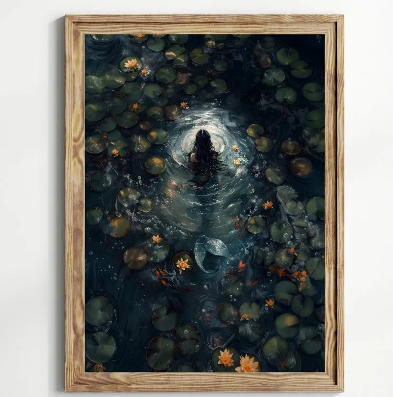 Halloween Witch Black Cat Pumpkin Full Moon Canvas Wall Art