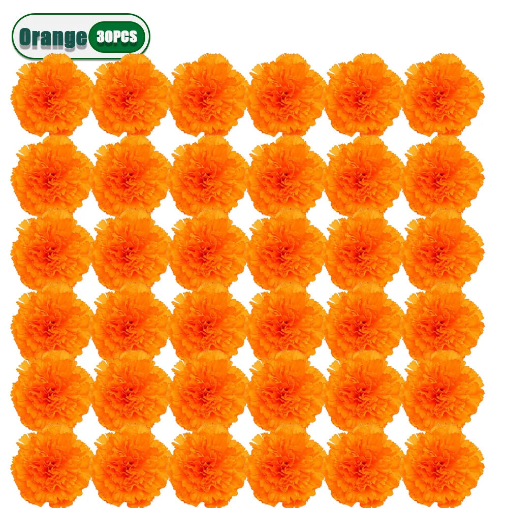 Artificial Carnation & Marigold Flower Heads – Diwali & Wedding
