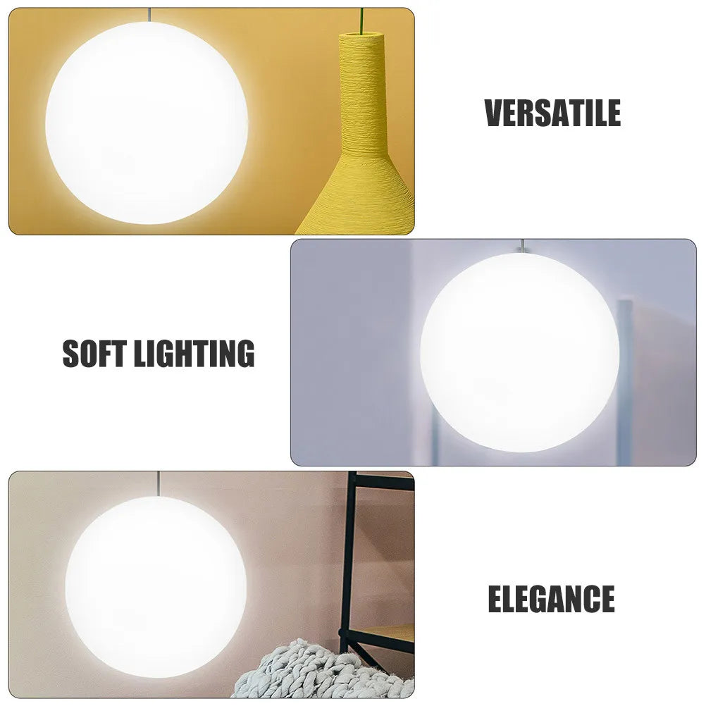 Round Frosted Glass Lamp Shade Replacement Milky White Globe Light Fixture Cover for Living Room Bedroom Dining Area Modern Peaceful Pleasures Health and Wellness