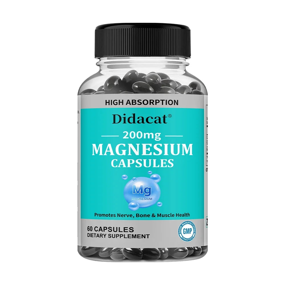 Magnesium Citrate Capsules, Mineral Daily Nutritional Supplement Supports Muscle Nerve Bone Cardiovascular & Night Rest Wellness Peaceful Pleasures Health and Wellness 60 count-3 bottle