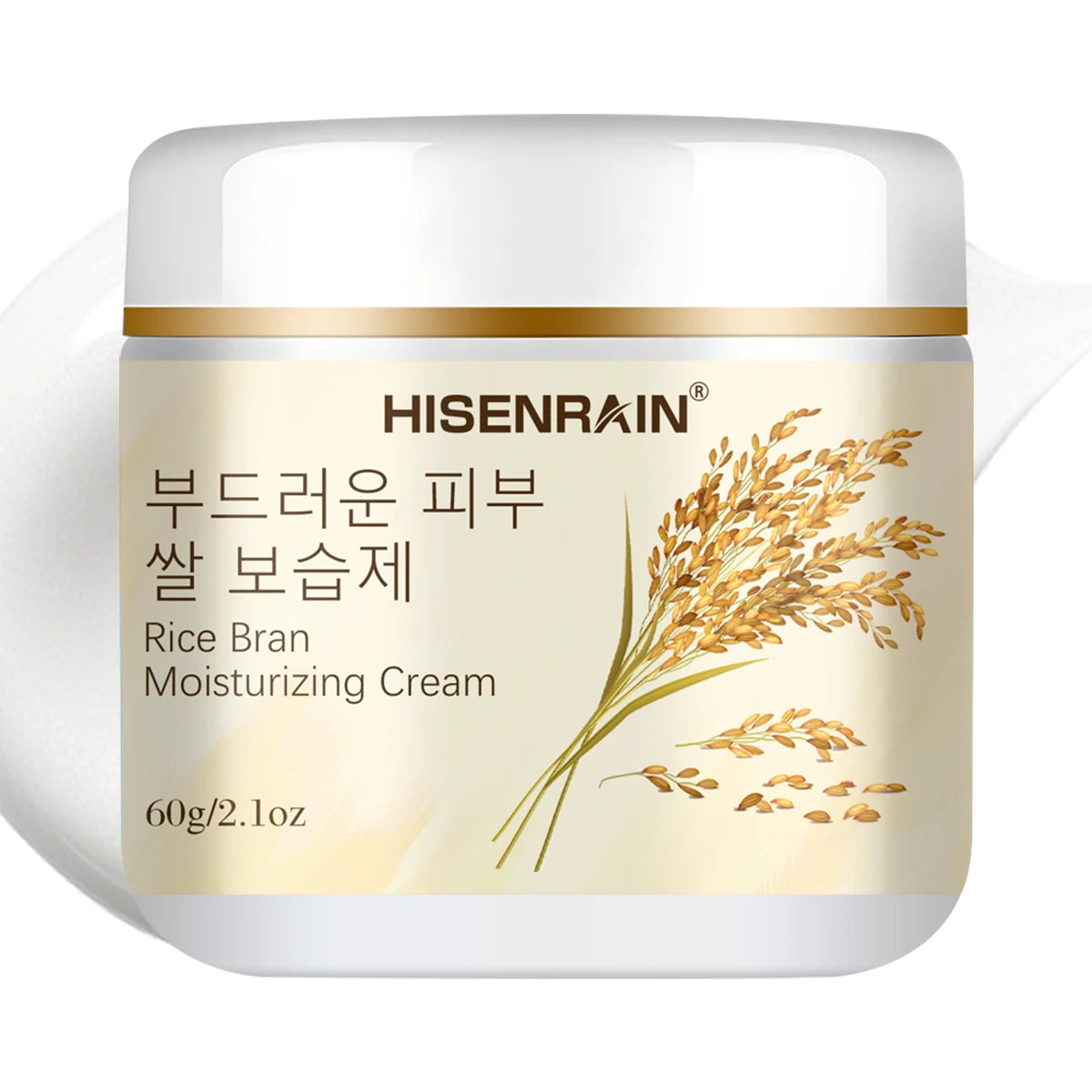 HISENRAIN Natural Rice Extract Face Cream - Soothing, Moisturizing & Brightening Daily Moisturizer for Sensitive & Dull Skin. Peaceful Pleasures Health and Wellness 60g