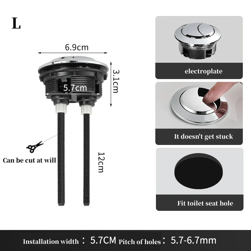 Universal Dual Flush Toilet Push Button | ABS Cistern Valve