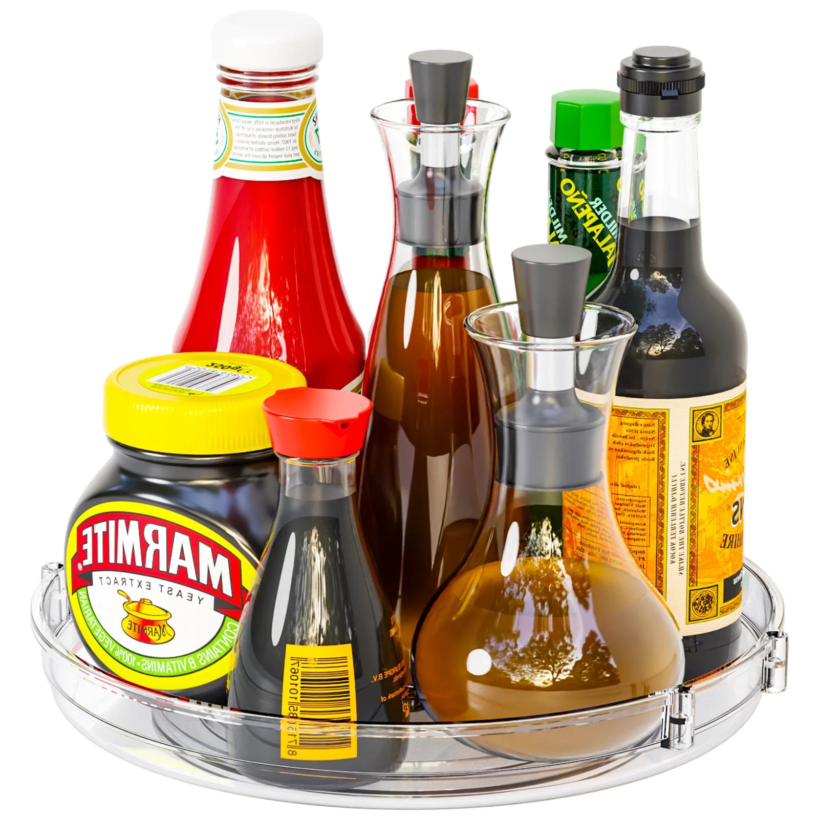 Rotating Spice Rack Turntable Kitchen Countertop Organizer For Seasoning Condiment Bottles Jars Beverage Cans Home Kitchen Use Peaceful Pleasures Health and Wellness