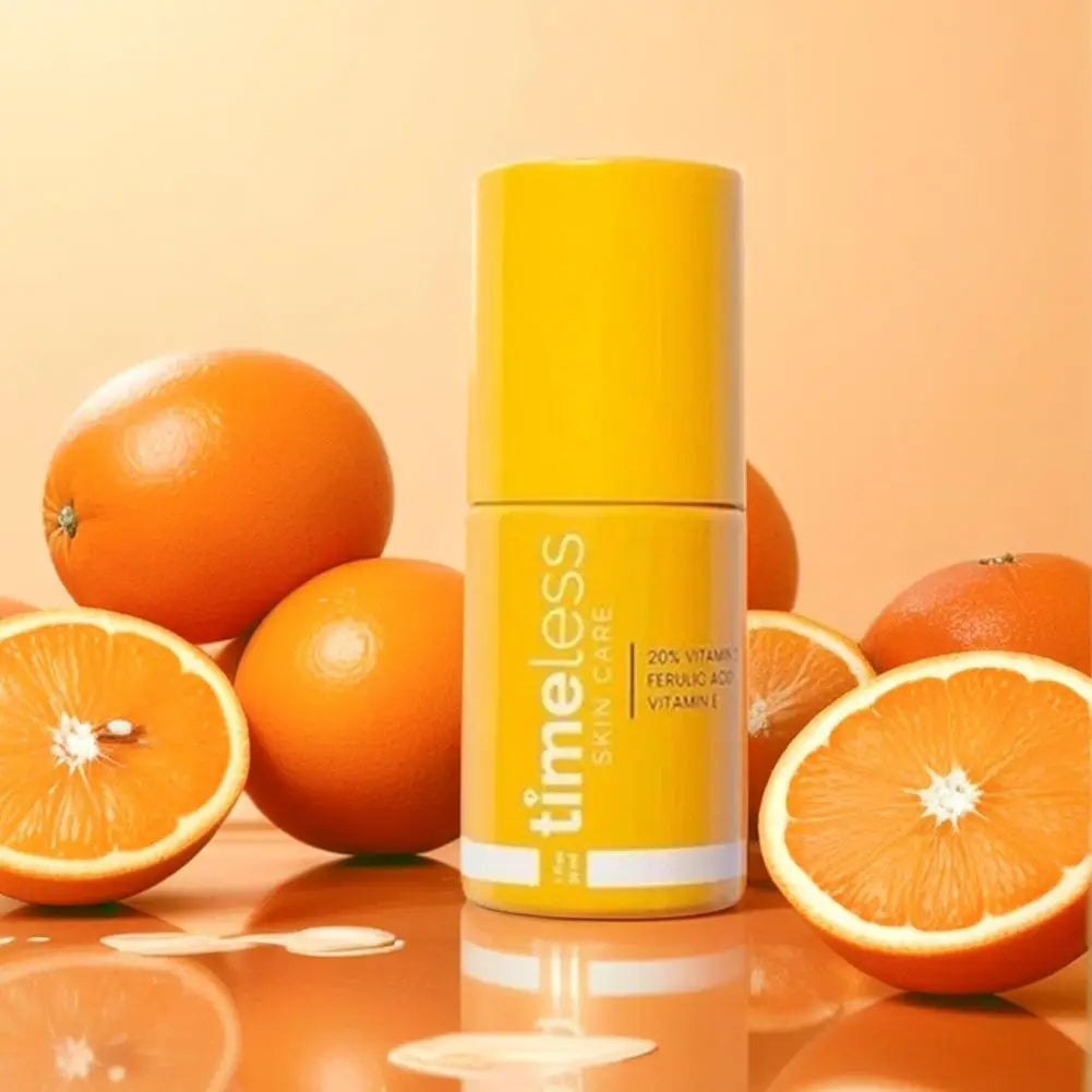 Timeless VC Serum with Ferulic Acid Antioxidant Wrinkle Resistant Hydrating Firming Reduce Fine Lines Essence for Brightens Skin Peaceful Pleasures Health and Wellness