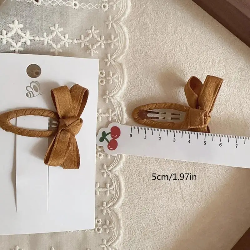 Girls Bowknot Hair Clips – Cute Toddler Hairpins (1 Pair)