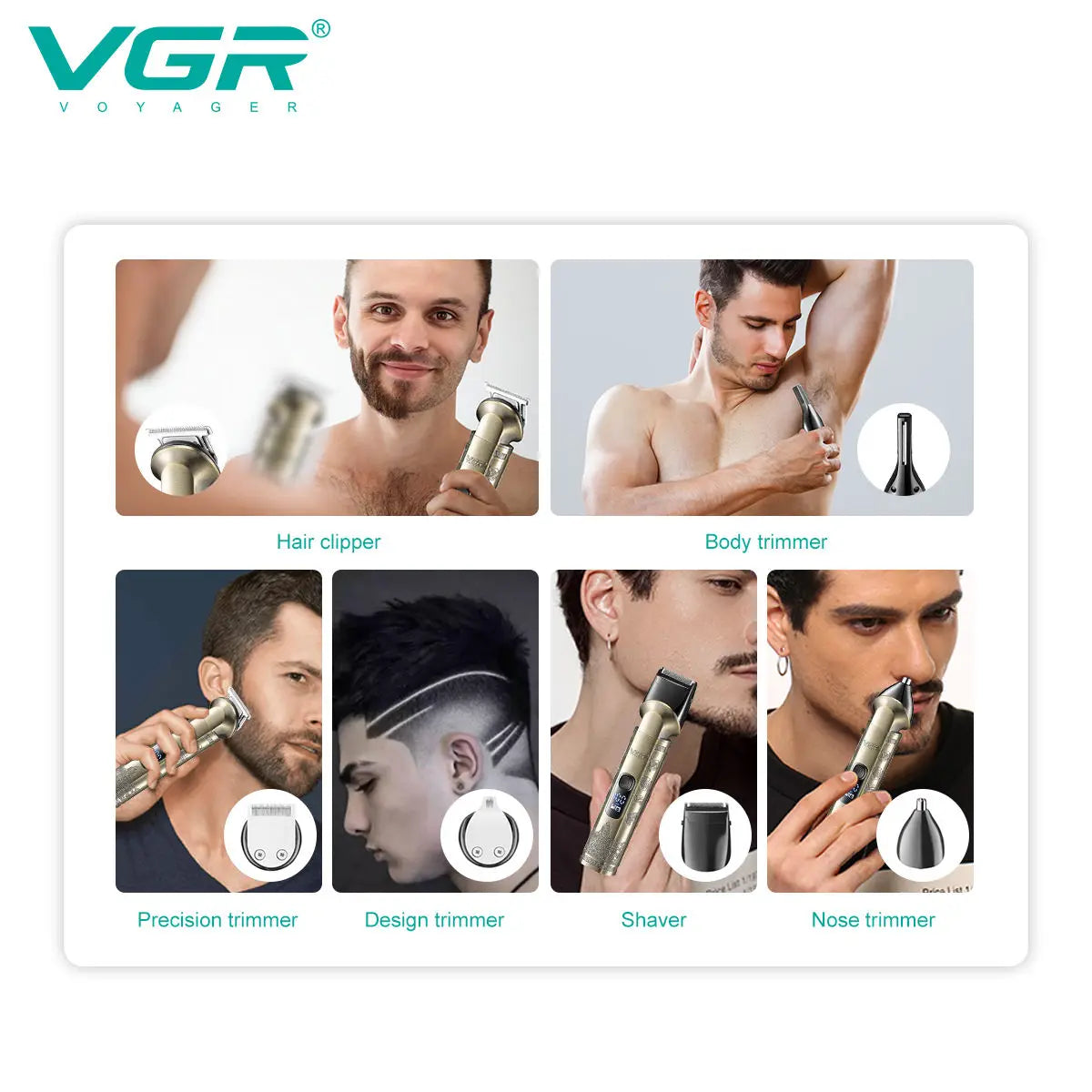 VGR V-109 All-in-One Electric Hair Trimmer & Grooming Kit