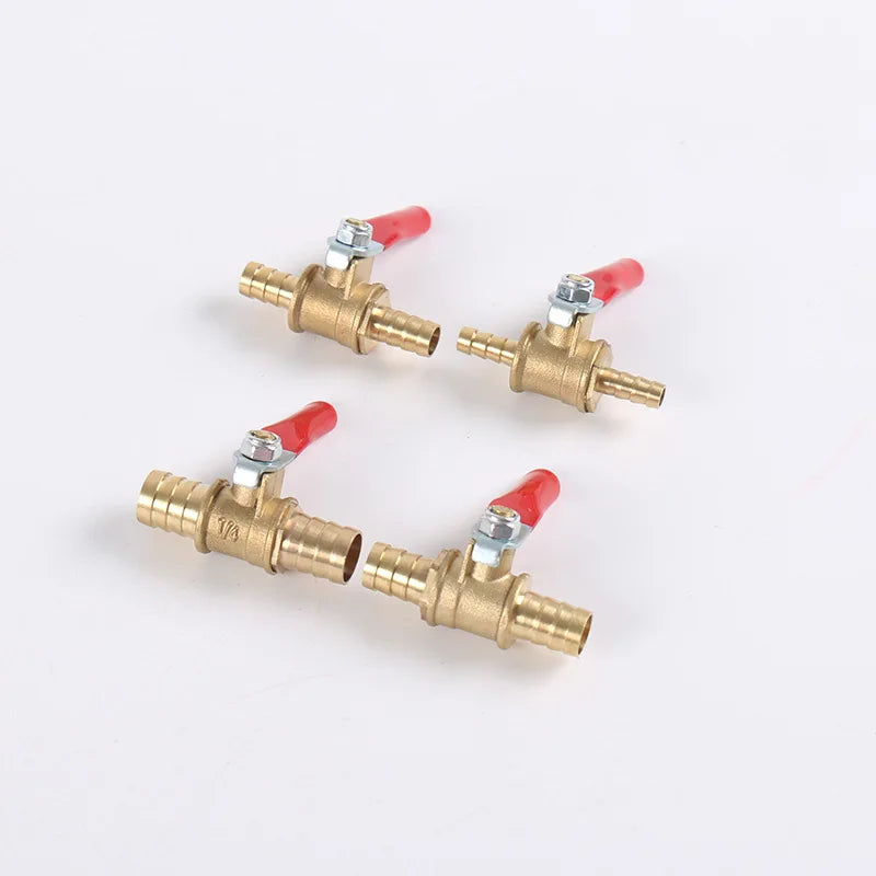1/4 6mm 8mm 10mm12mm Ball Faucet Shutoff Ball Valve Hose Barb Inline Water Oil Air Gas Fuel Line Small Brass Ball Valve Peaceful Pleasures Health and Wellness