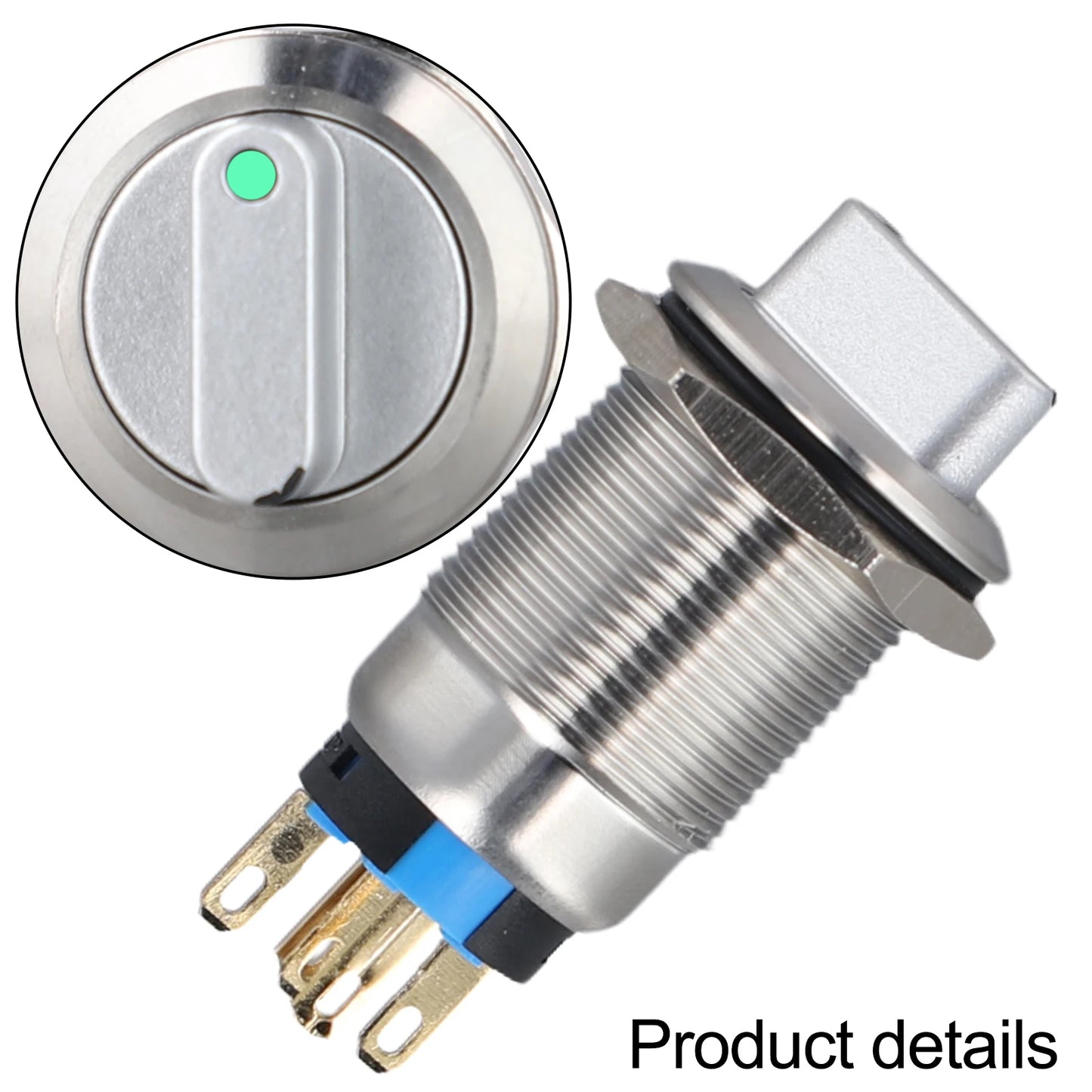 Stainless Steel 304 Rotary Switch Mounting Latching 2 Position 3-6V