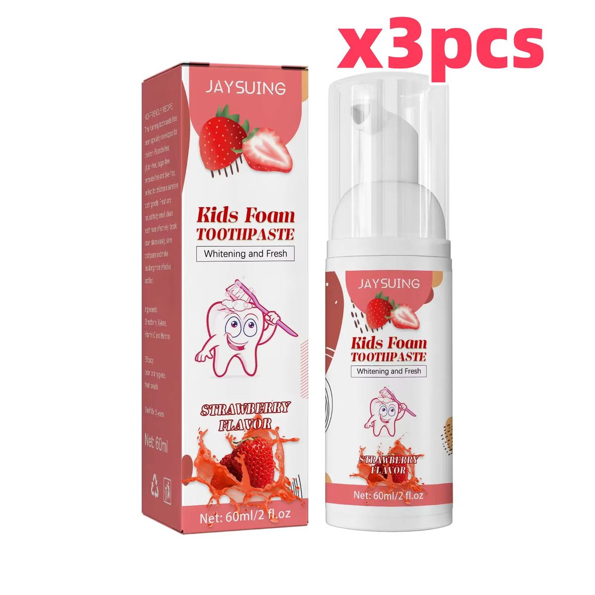 Children Toothpaste Probiotics Stain Removal Tooth Mousse Oral Cleaning Fruit Flavor Fresh Breath Kids Dental Care Toothpaste Peaceful Pleasures Health and Wellness 240mlX2PCS