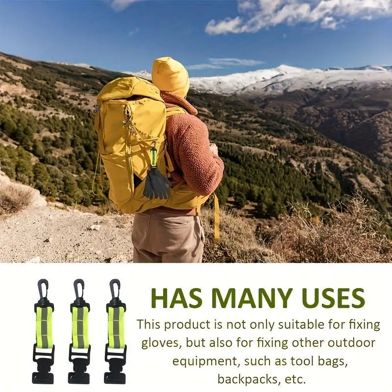Firefighter Glove Clip Hook with Reflective Strip Portable Hanging Nylon Strap for Outdoor Camping Hiking Rescue Peaceful Pleasures Health and Wellness