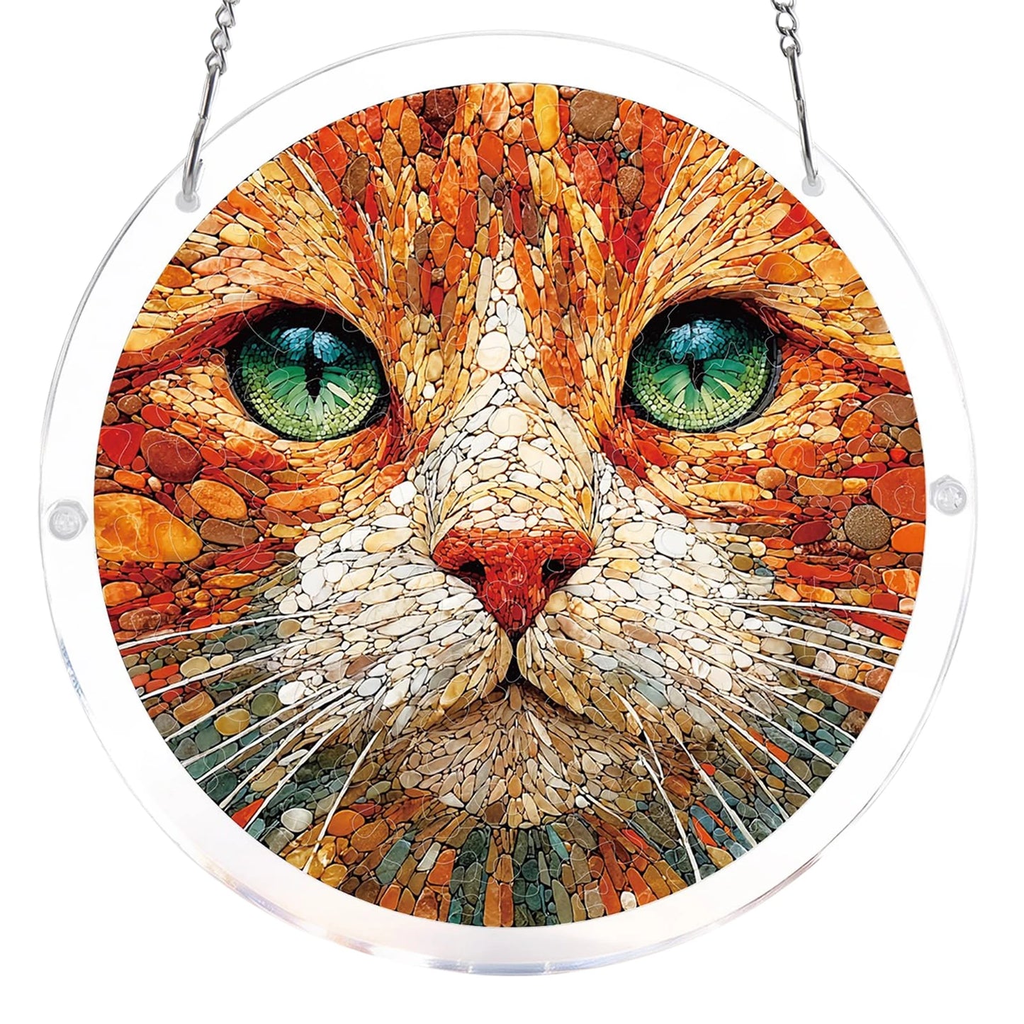 Sun Catcher Puzzle Curtain Decoration Unique Acrylic Sun Catcher Puzzle Kit 7.36 Inch for Doors Garden and Window Hanging Home Peaceful Pleasures Health and Wellness E