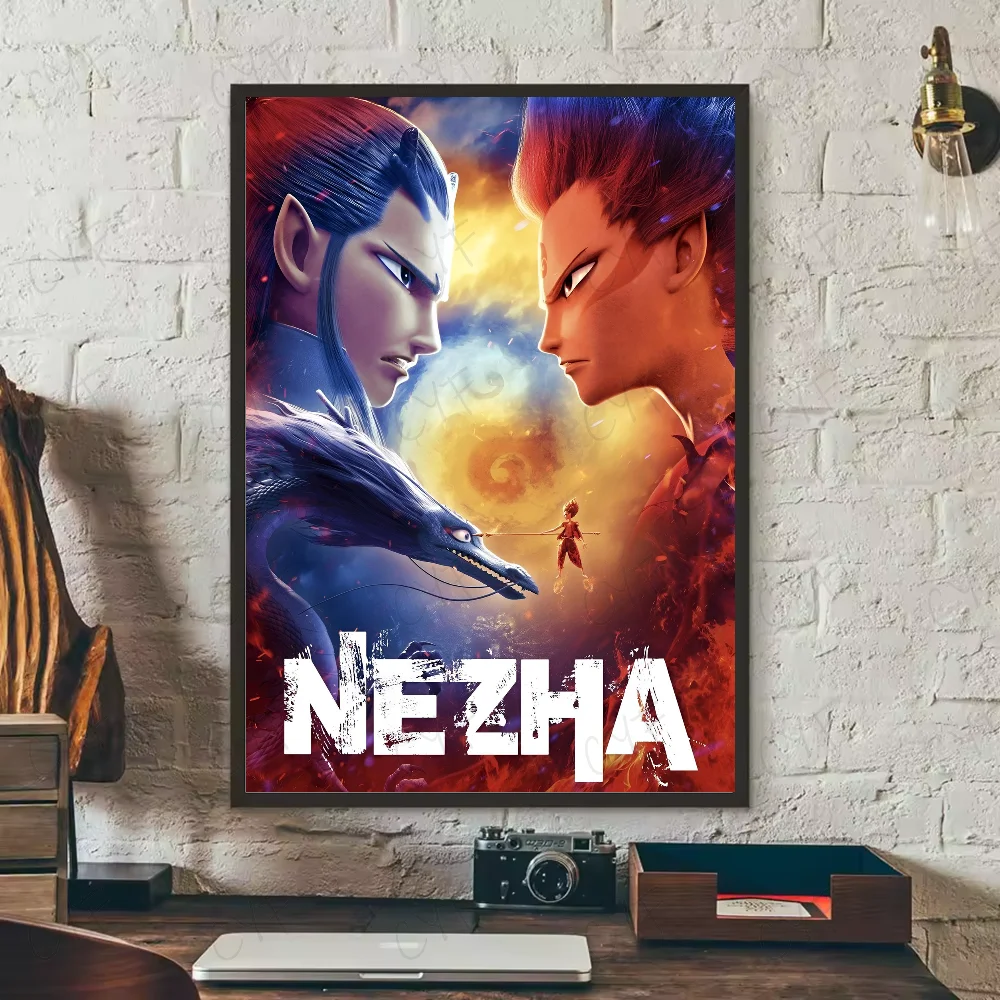 Chinese myth animation Nezha Poster HD art sticky wall waterproof home living room bedroom bar aesthetic decoration Peaceful Pleasures Health and Wellness z12 21X30cmNoframe