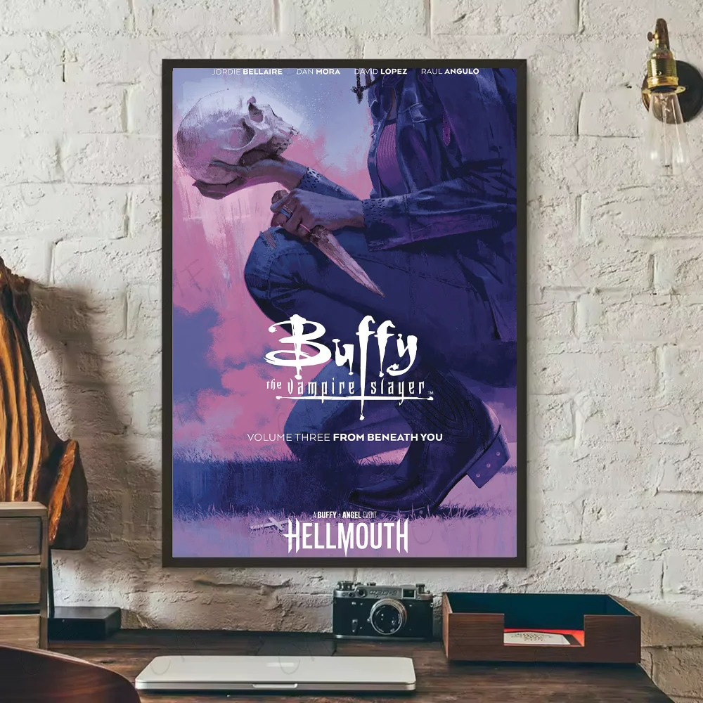 Vintage Buffy The Vampire Poster HD art sticky wall waterproof home living room bedroom bar aesthetic decoration Peaceful Pleasures Health and Wellness z20 30X40cmNoframe