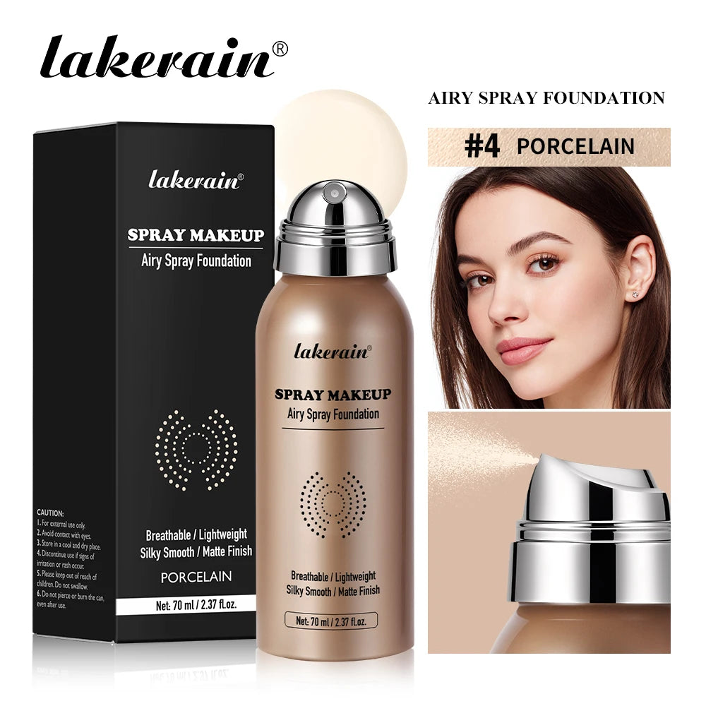 Airy Foundation Spray Waterproof Sweat-resistant Natural Silky Matte Finish Even Skin Tone Breathable Foundation Make-up Spray Peaceful Pleasures Health and Wellness PORCELAIN