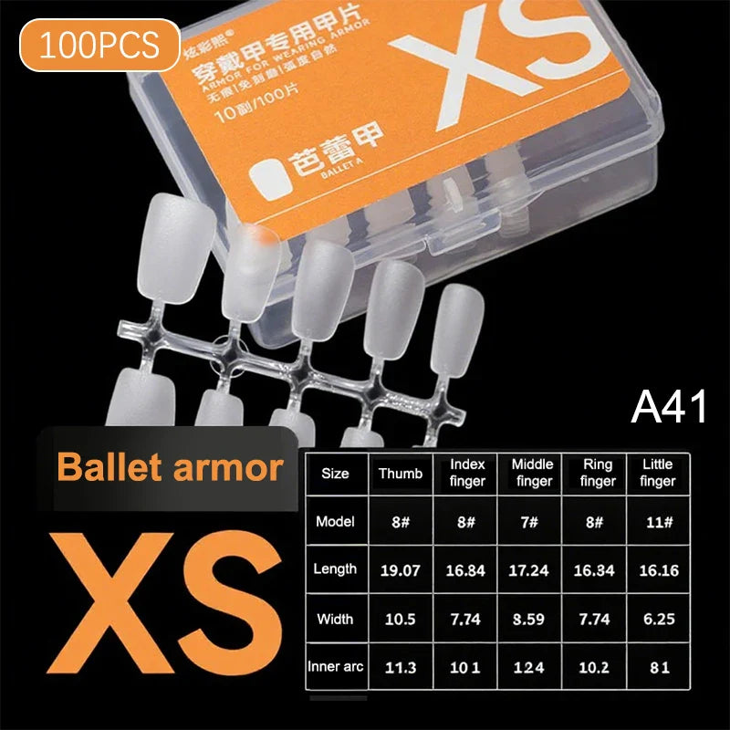 100pcs Clear Press-On Nail Tips – Full Cover Ultra-Thin False Nails