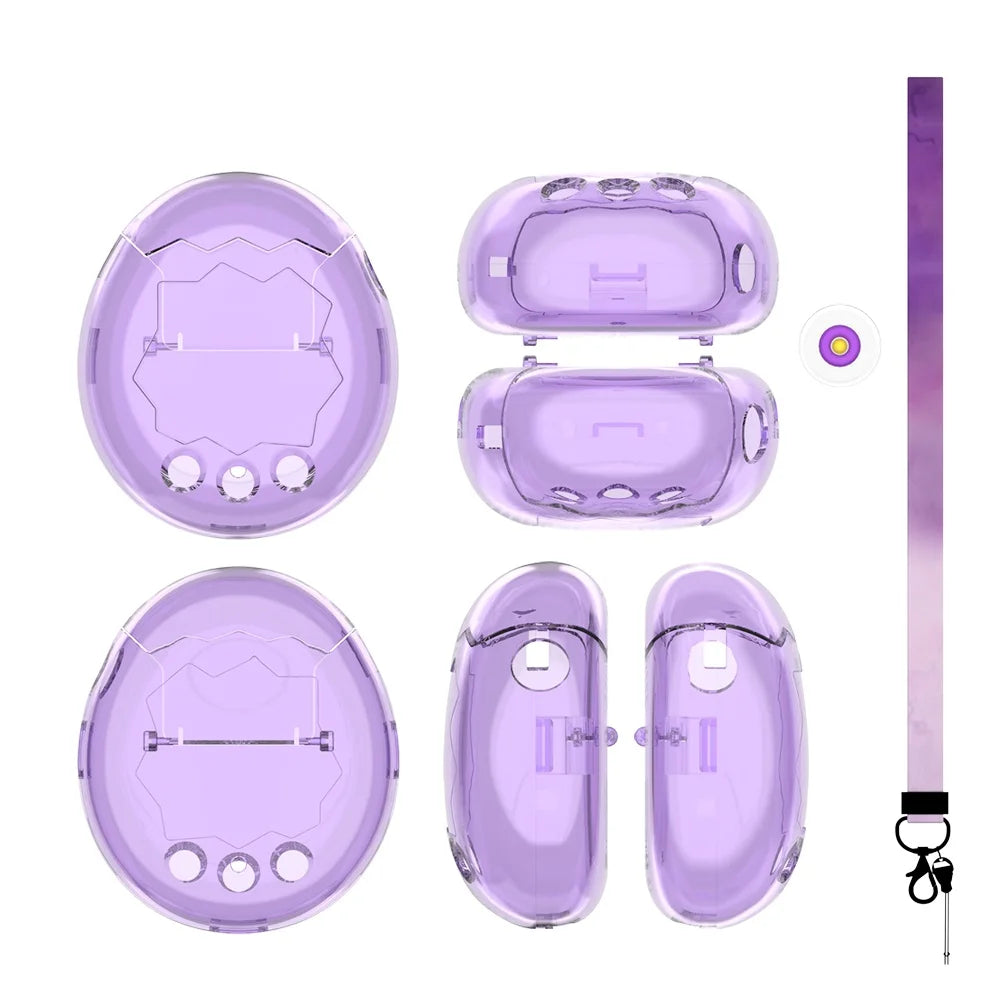 One-Piece Shell Design Protective Case For Tamagotchi Paradise Transparent Design With A Sleek And Elegant Appearance Peaceful Pleasures Health and Wellness clear purple