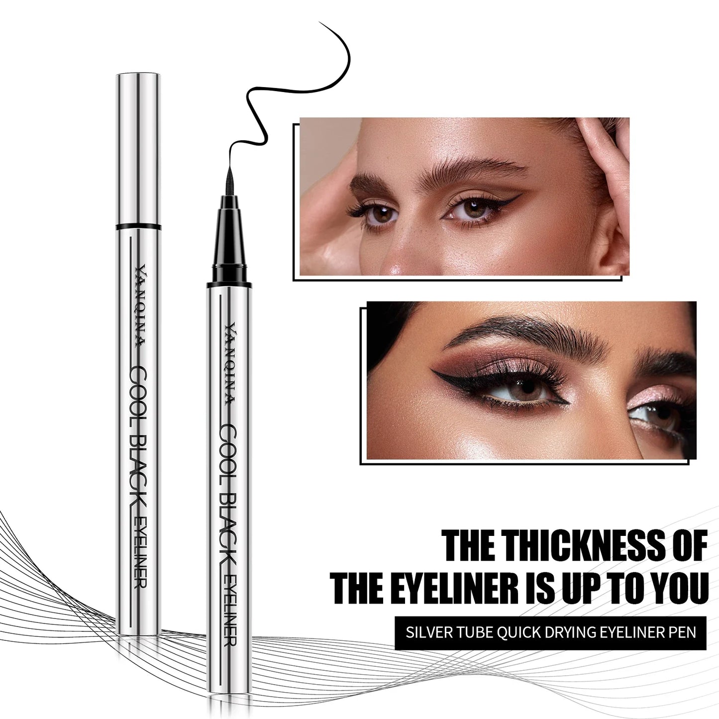 YANQINA Waterproof Liquid Eyeliner Pen – Black & Brown