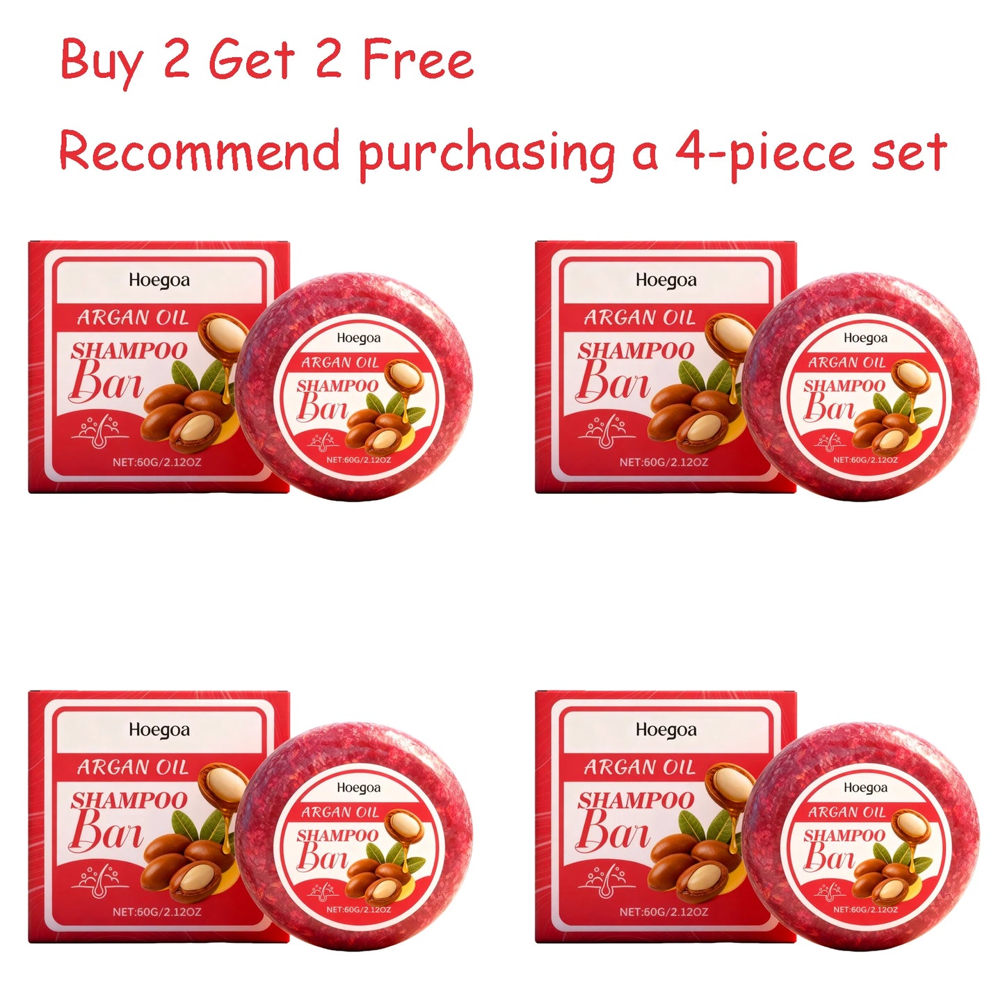 HOEGOA Argan Oil Shampoo Bar – Oil Control & Moisturizing 60g