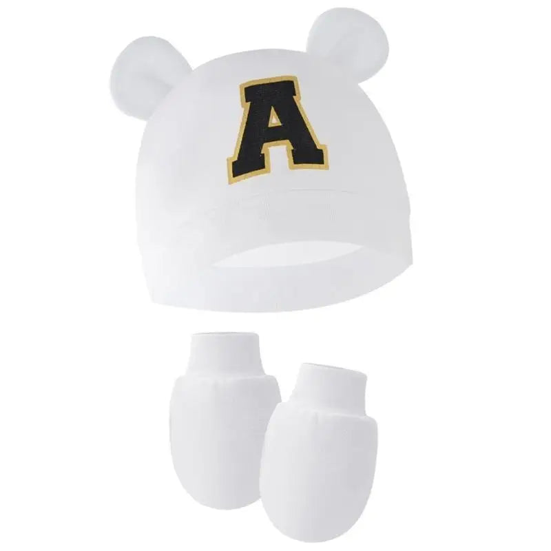 Newborn Hat & Mittens Set | Breathable Cotton, 0–3 Months Newborn Hat & Mittens Set Peaceful Pleasures Health and Wellness Letter A China Mainland