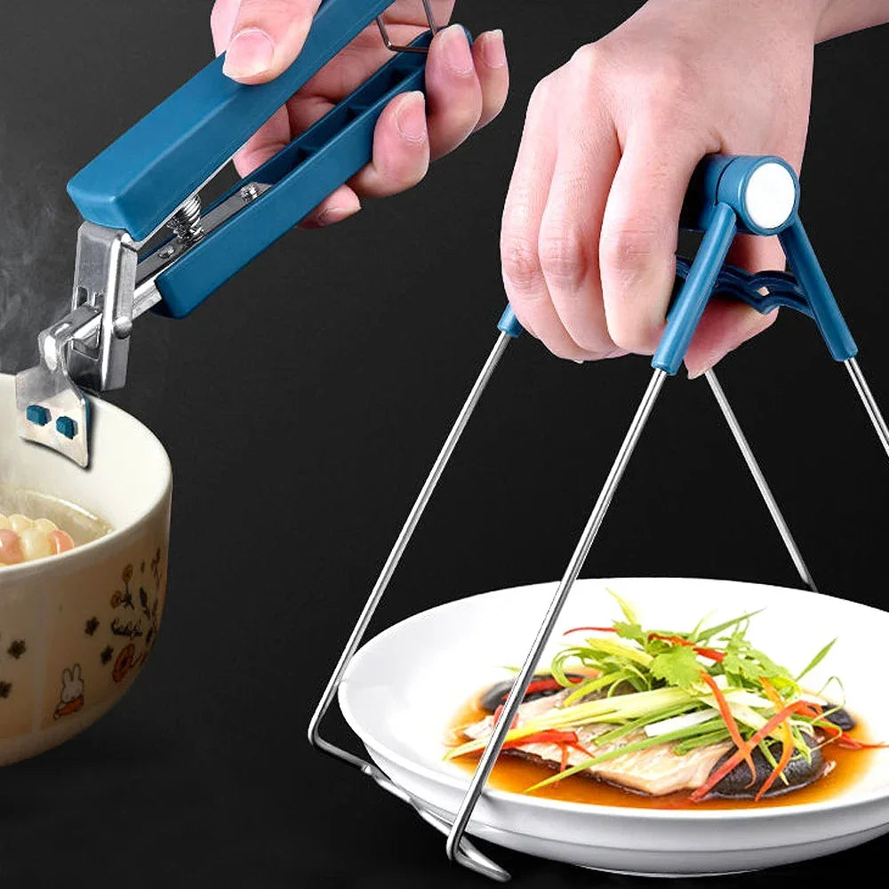 Stainless Steel Anti-Scald Pot Clip & Bowl Lifter Tongs Kitchen Pot Clip Peaceful Pleasures Health and Wellness