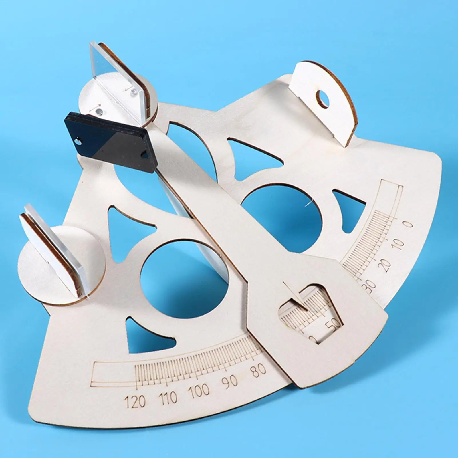 Wooden DIY Sextant Model Kit Navigation Tool for Kids, Hands-On Learning Educational Experiment, Office Decor Collectible Peaceful Pleasures Health and Wellness