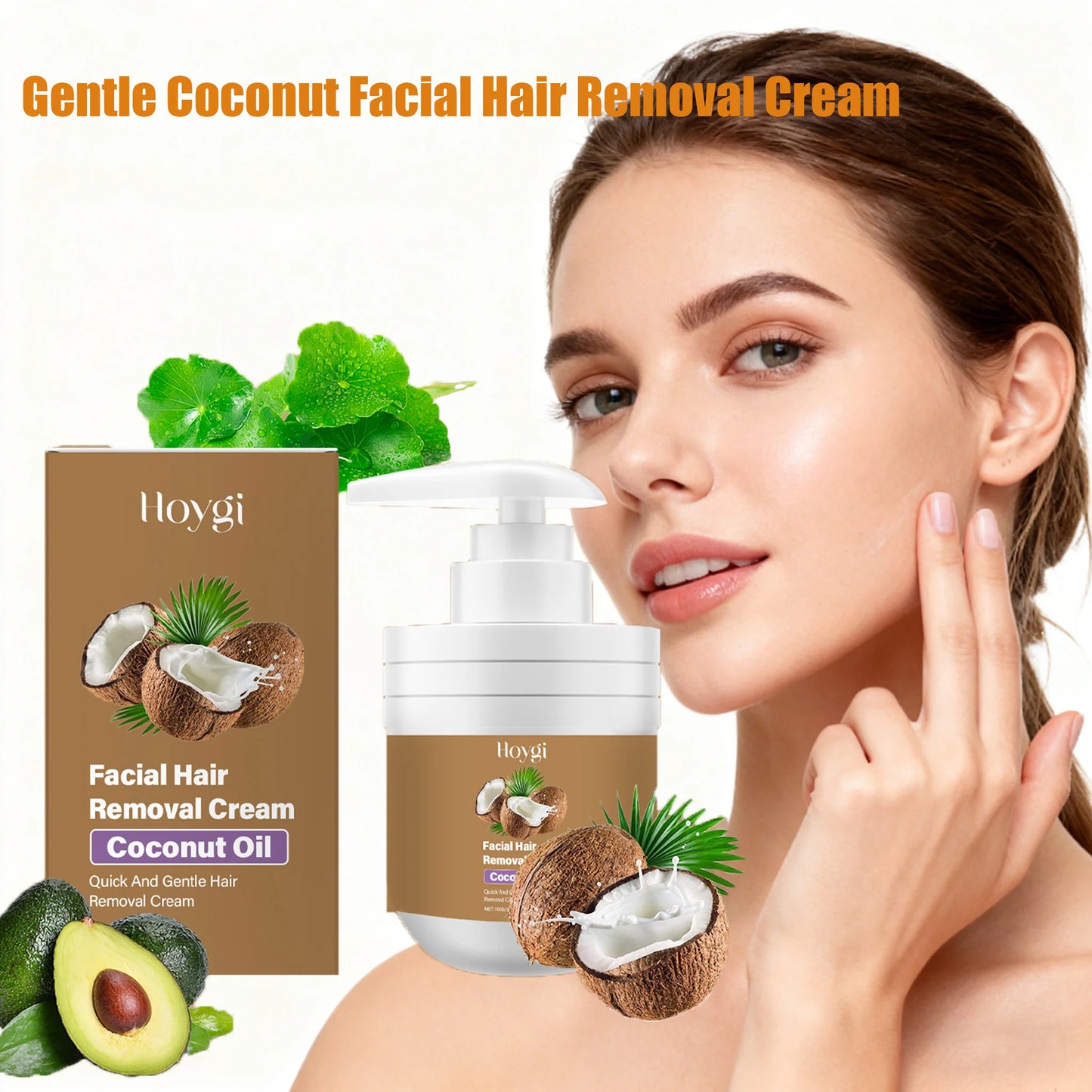 Coconut Facial Hair Removal Cream – Painless & Soothing
