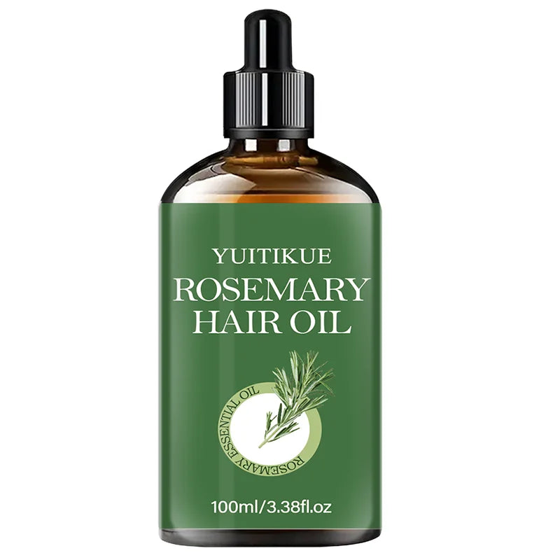 YUITIKUE Rosemary Hair Oil 100ml Natural Essential Oil for Hair Growth Strengthening & Scalp Care Peaceful Pleasures Health and Wellness 1pc