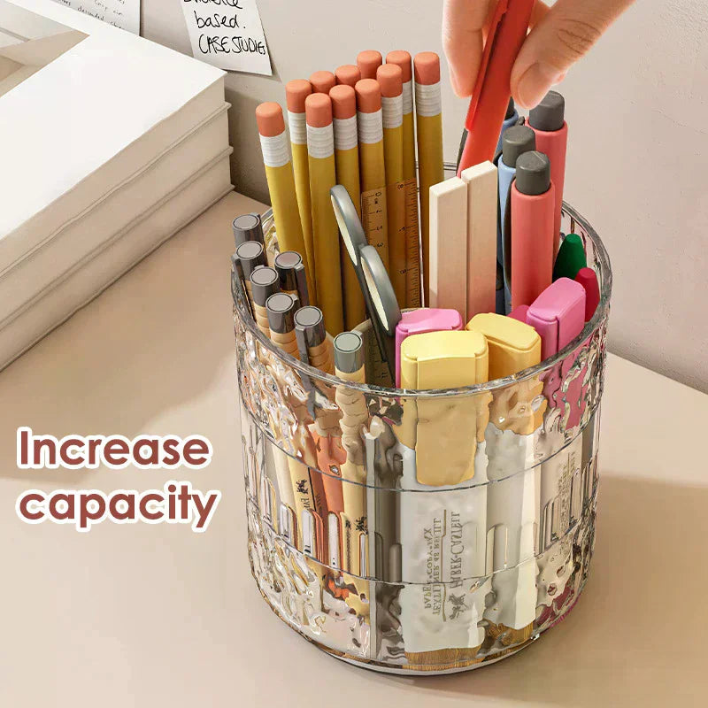 360° Rotating Makeup Brush Holder Luxury Cosmetic Organizer Lipstick Eyebrow Pencil Stationery Holder Eye Shadow Storage Box Peaceful Pleasures Health and Wellness