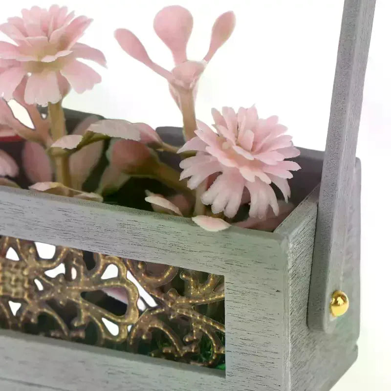 1:12 Miniature Flower Basket with Artificial Flowers | Dollhouse