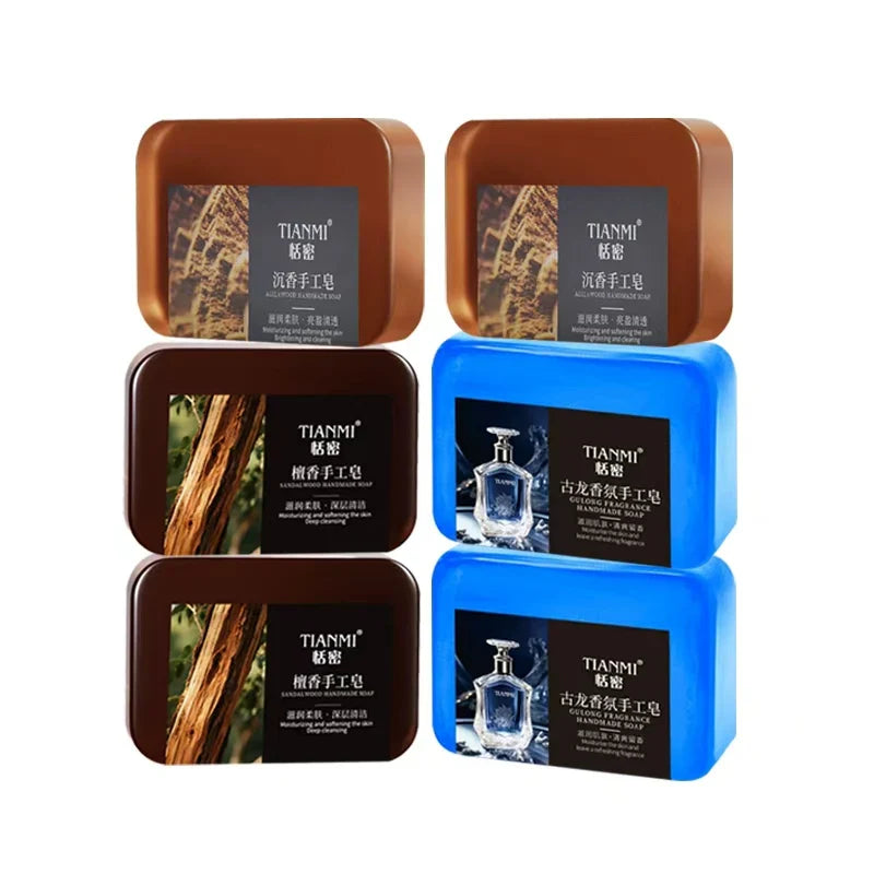 Men's 3-in-1 Agarwood Cologne Handmade Soap – Face Hair Body