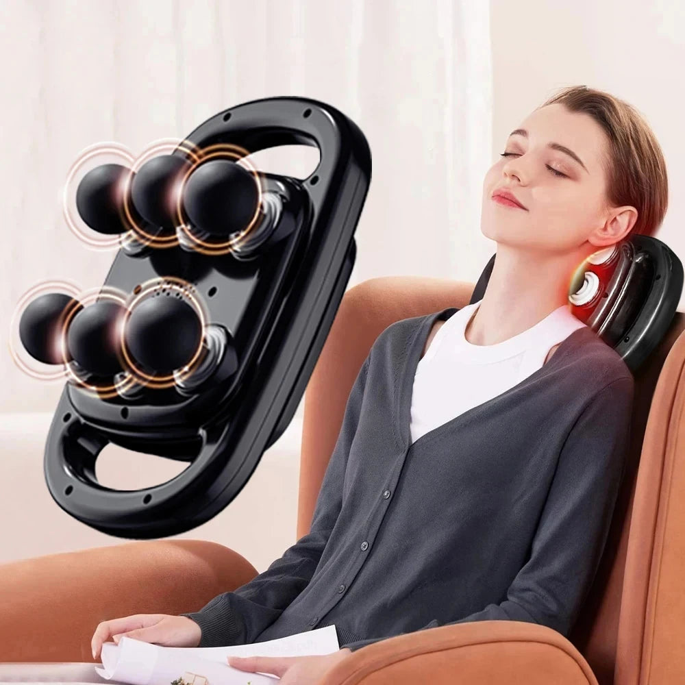 6 Head Massage Gun for Muscle Relief Deep Tissue Percussion for Neck Cervical Spine Full Body Peaceful Pleasures Health and Wellness