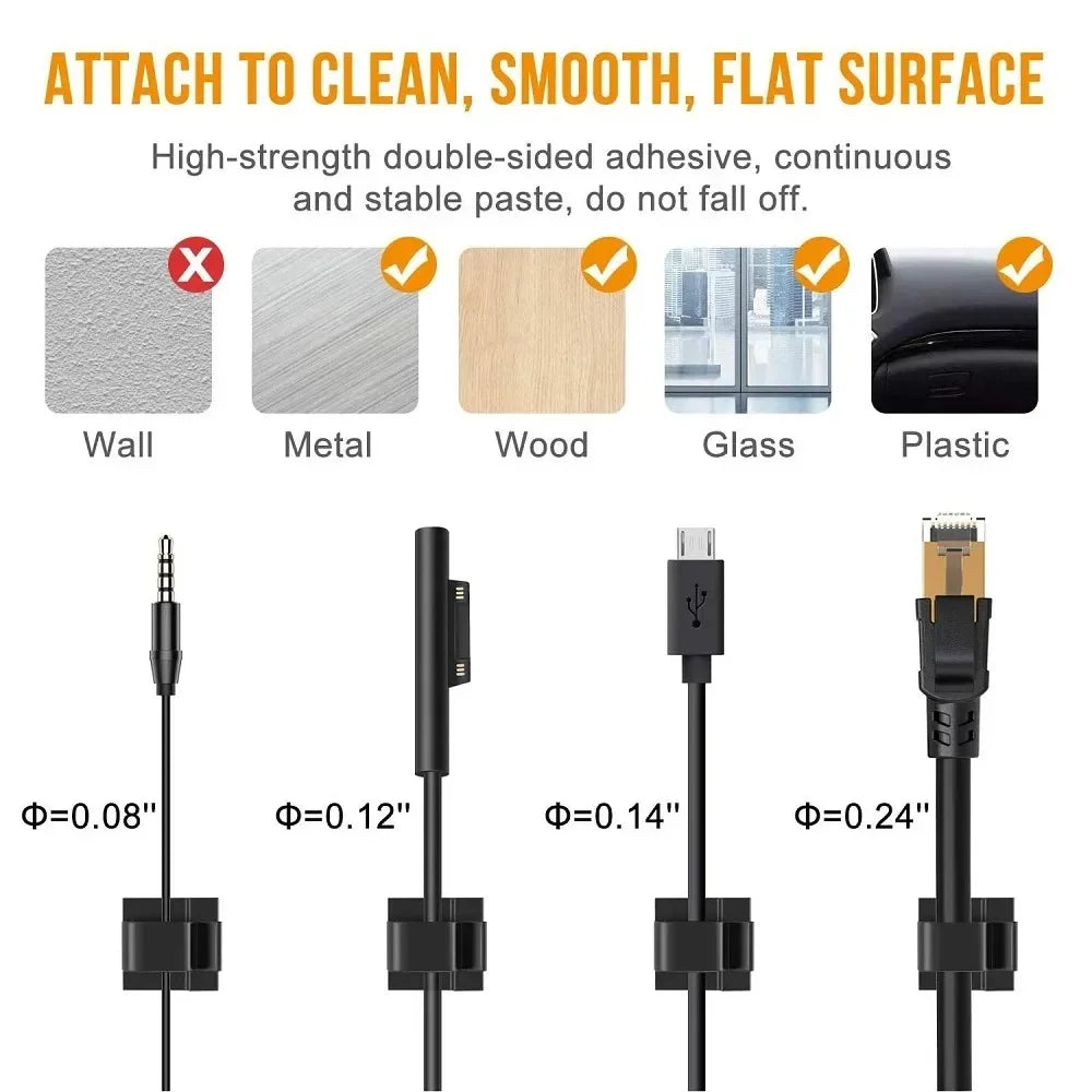 Car Cable Clamp Accessories Guiding Line Self-adhesive Line Management Clips Wiring Wire Arrangement Electrical Equipment WINDER Peaceful Pleasures Health and Wellness