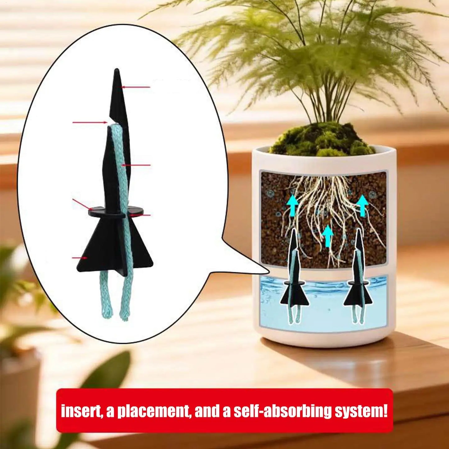 4pcs Plant Water Absorber Set Self-Watering Tool with Sharp Pointed Tip Watering Spikes Vacation Auto Irrigation System Peaceful Pleasures Health and Wellness