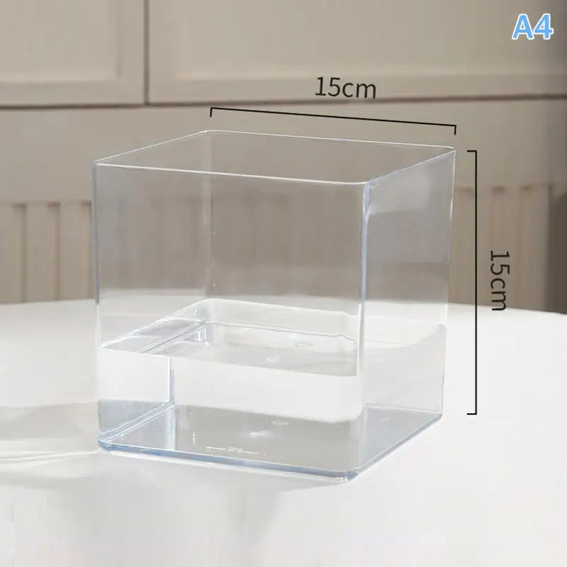 Transparent Acrylic Plant Pot | Square & Round Bonsai Planter