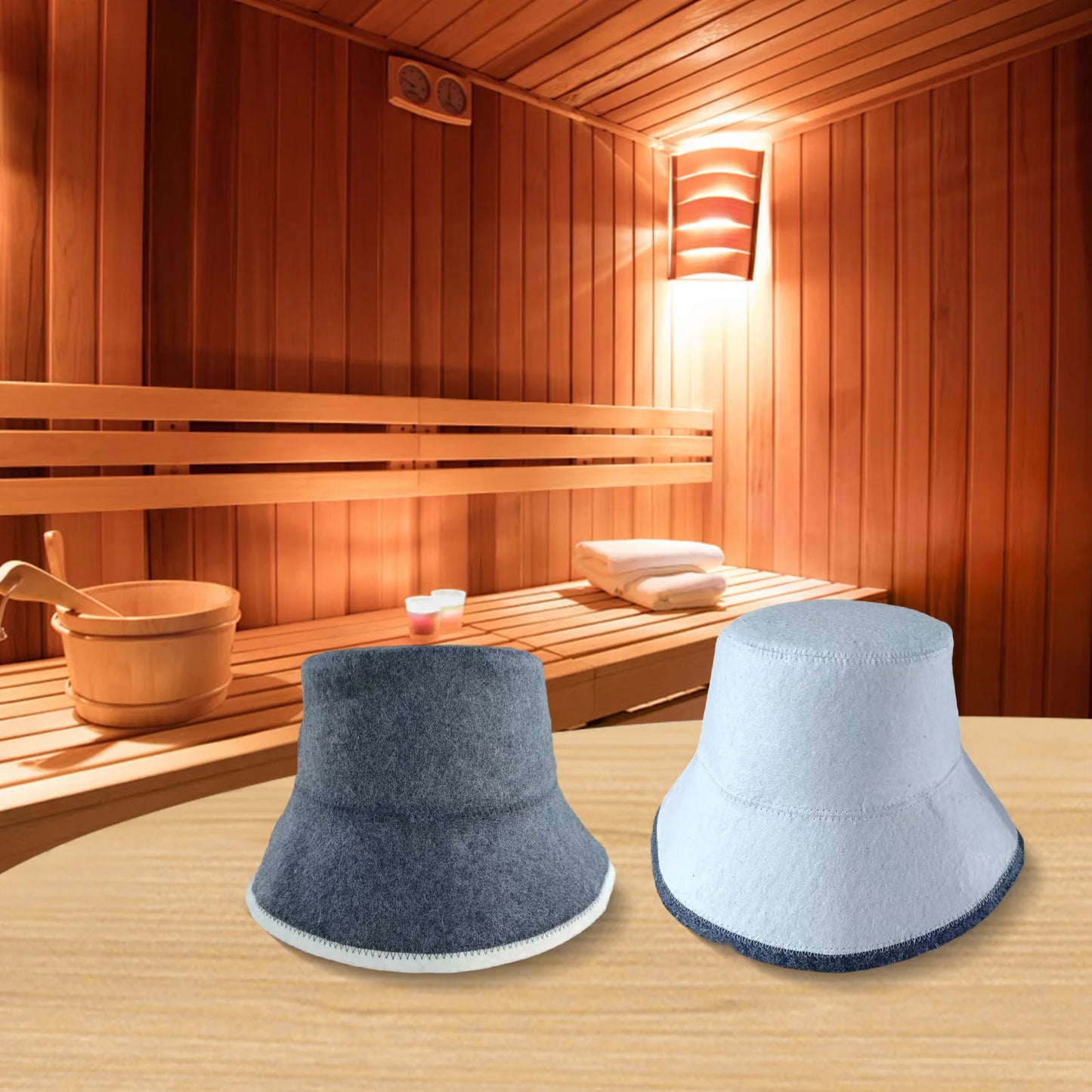 Woolen Felt Sauna Hat Offering Thermal Barrier Protection Lightweight