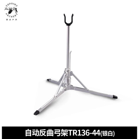 TR136 Archery Recurve Bow Holder Stainless Steel Stand Automatic Peaceful Pleasures Health and Wellness silvery Long